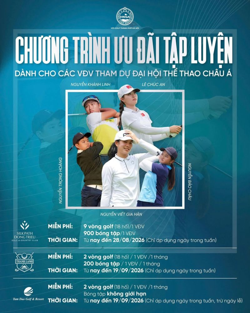 Tam Dao Golf & Resort Đồng Hành Cùng Đội Tuyển Golf Trẻ Trước Thềm Đại Hội Thể Thao Châu Á (ASIAD)