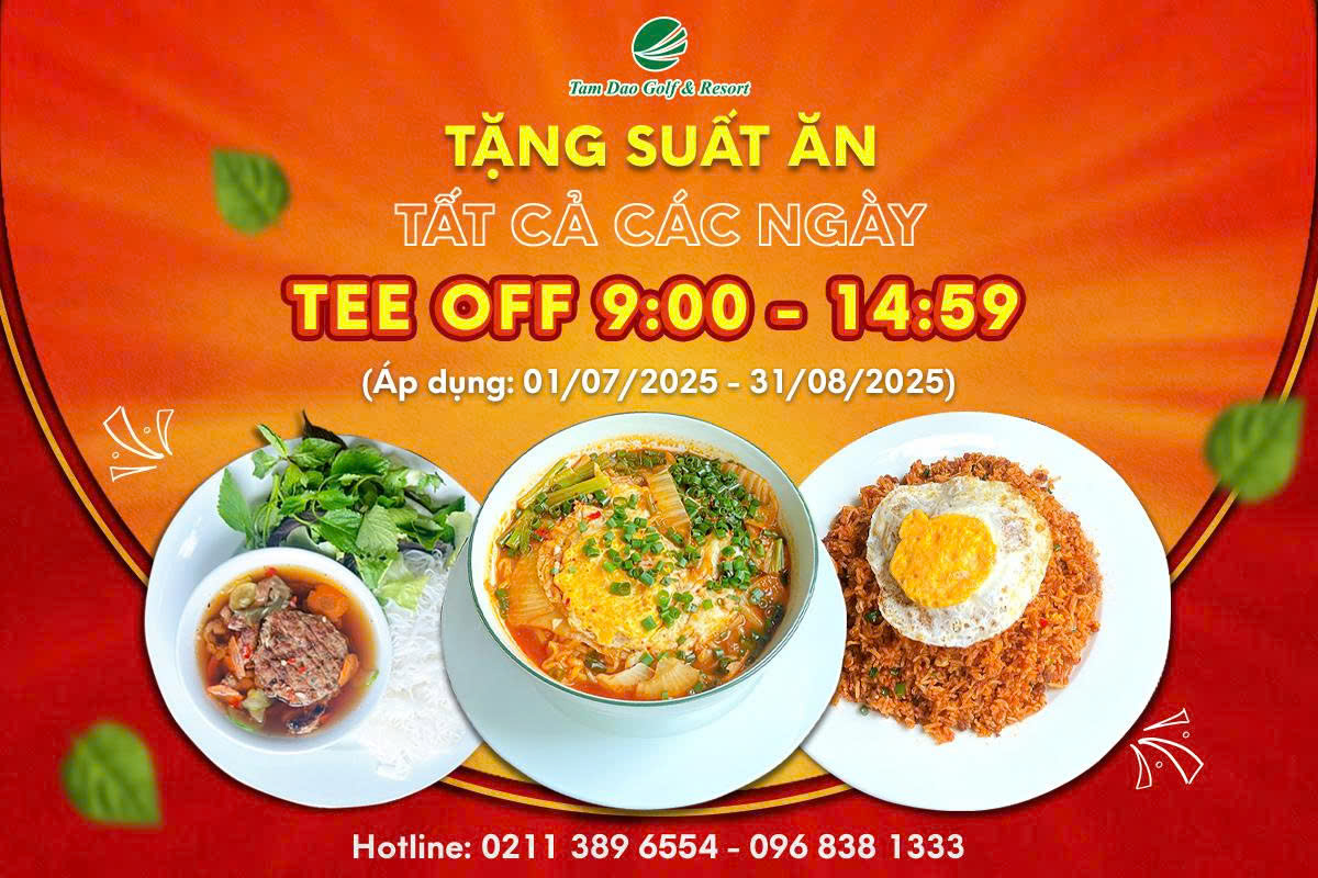ƯU ĐÃI ĐẶC BIỆT TEETIME TỪ 9H00 - 14H59 SÂN GOLF TAM ĐẢO